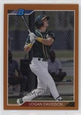 2020 Bowman Heritage Chrome Prospects Orange Refractor 7/25 Logan Davidson vc5