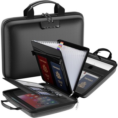 Fireproof File Organizer with Lock, Hard Case Fireproof Document Box with 13 ...