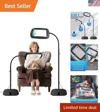 30X 10X Extra Large Floor Magnifying Glass with Light and Stand,60 LED Flexib...