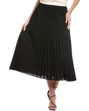 Eileen Fisher Petite Pleated Wool  Silk-Blend A-Line Skirt Women's