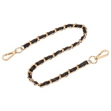 24" Purse Strap with Buckle for Shoulder and Cross Body Black Gold 