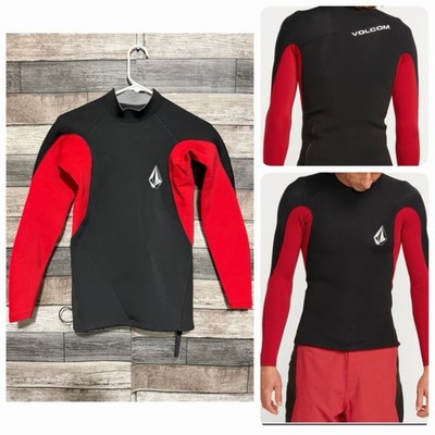 Volcom Surf Vitals J Robinson 2mm Jacket Wetsuit Top Men s M Black Red