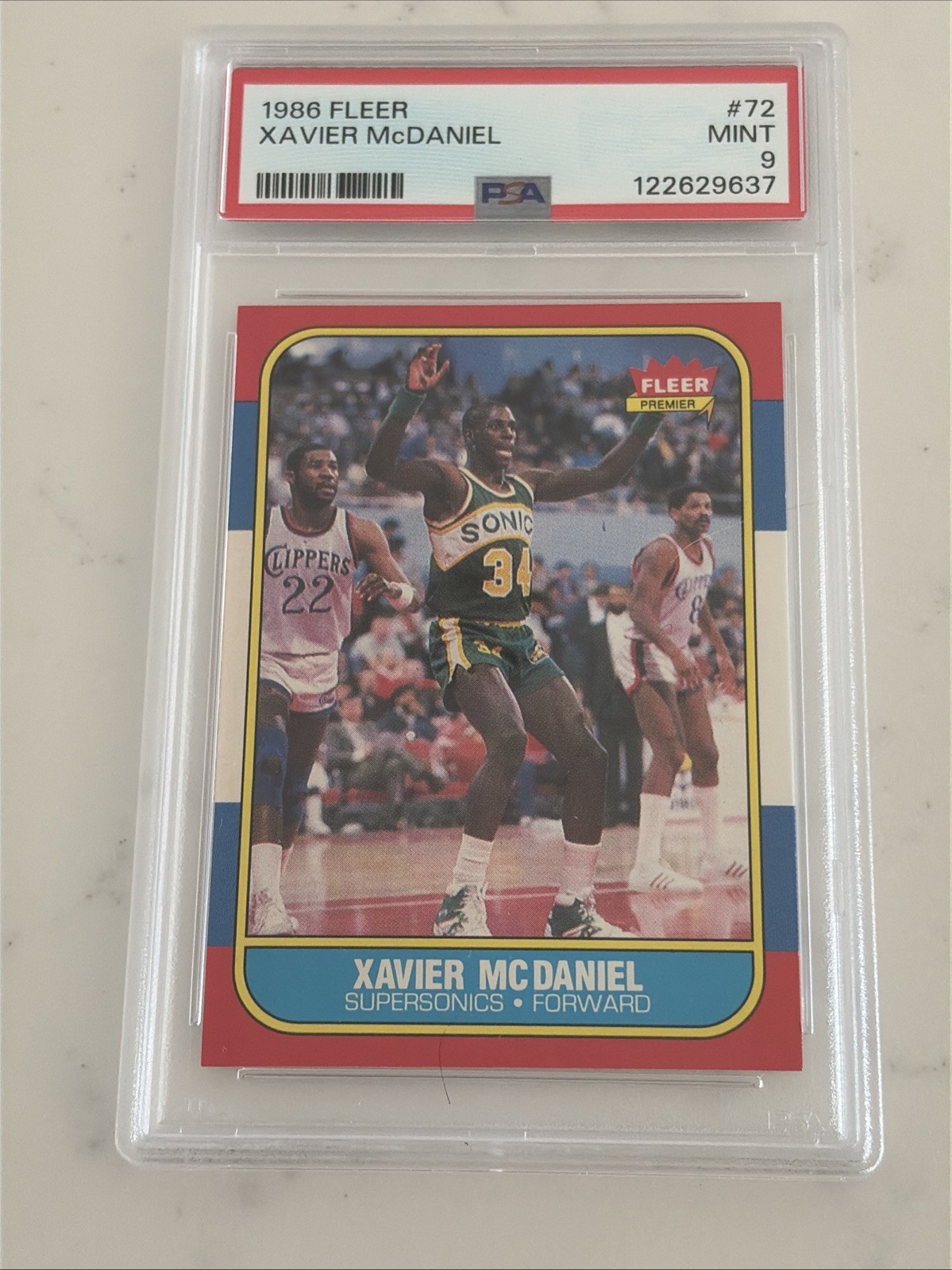 1986 FLEER #72 XAVIER MCDANIEL ROOKIE RC PSA 9 MINT BRAND NEW SLAB!!!
