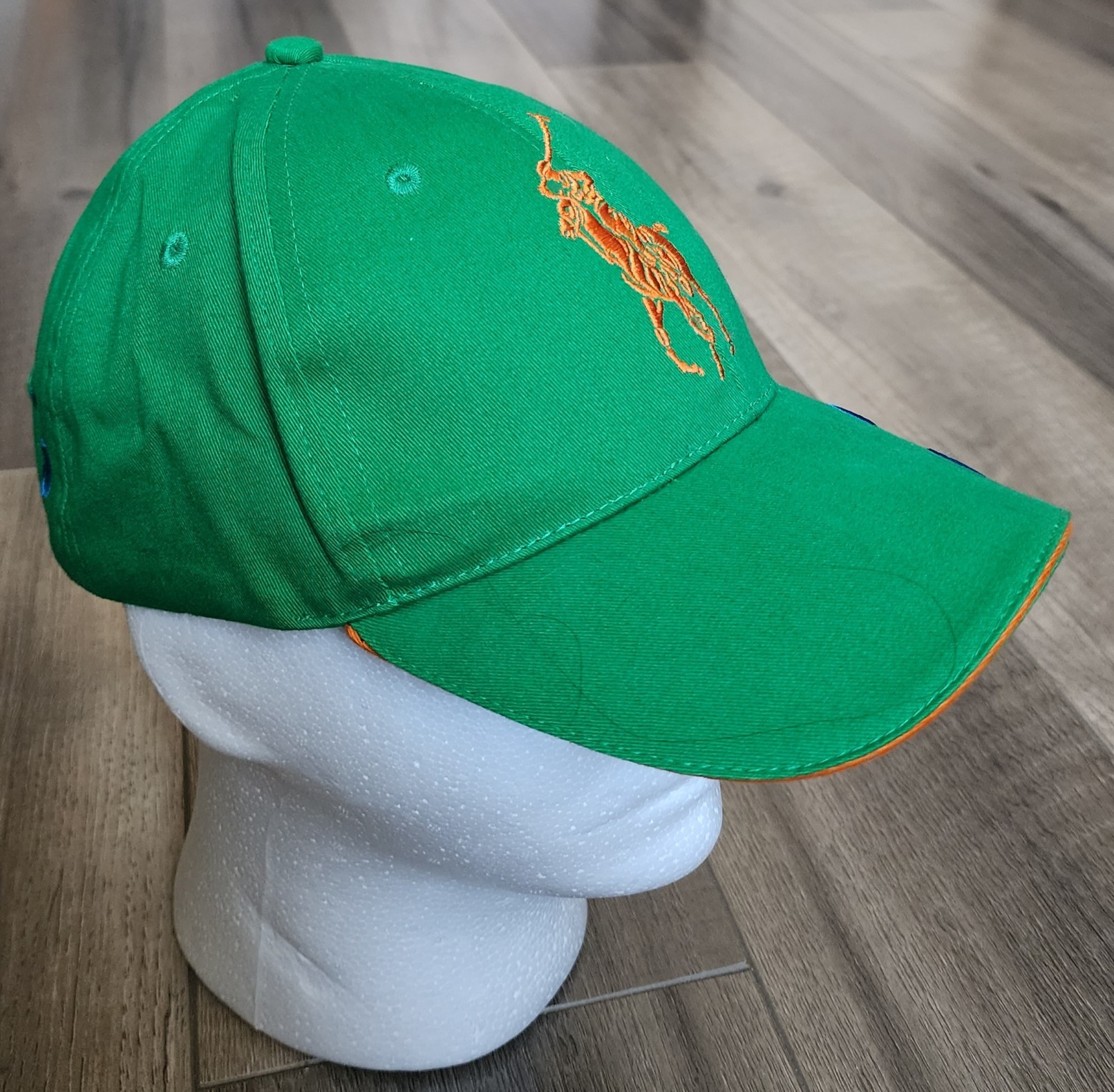 NUOVO Polo Ralph Lauren Fragrances Big Pony Strap cappello posteriore verde #3