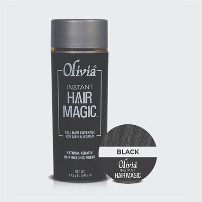 Pack of 9 Olivia Instant Hair Magic Black Hair Building Fibers for Thin Hair