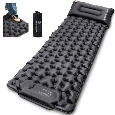 Ultralight Inflatable Sleeping Pad with Pillow and Foot Pump for Camping