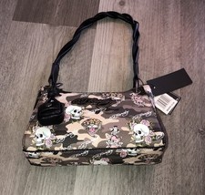 Ed Hardy Pink Camo Skull, Rose  Tattoo Print Shoulder Bag  Bag Charm NWT