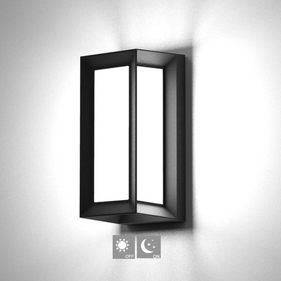 Outdoor Wall Light Dusk to Dawn,Modern Exterior Wall Sconce LED,6000k Black E...