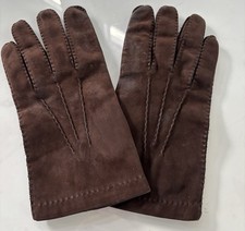 1950s Marshall Field Soft Brown Leather Men's Gloves Lined Made in Holland