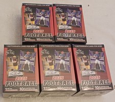 (5) 2025 Leaf METAL Football Blaster Boxes (NEW-SEALED)