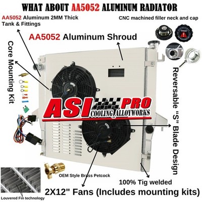2 Row Radiator Fit 2003-2009 Dodge Ram 2500 3500 5.9L 6.7L L6 Cummins Shroud Fan
