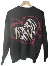 SUPERMADE Ice Cream Knit Sweater Hip Hop Black Heart red Streetwear Designer