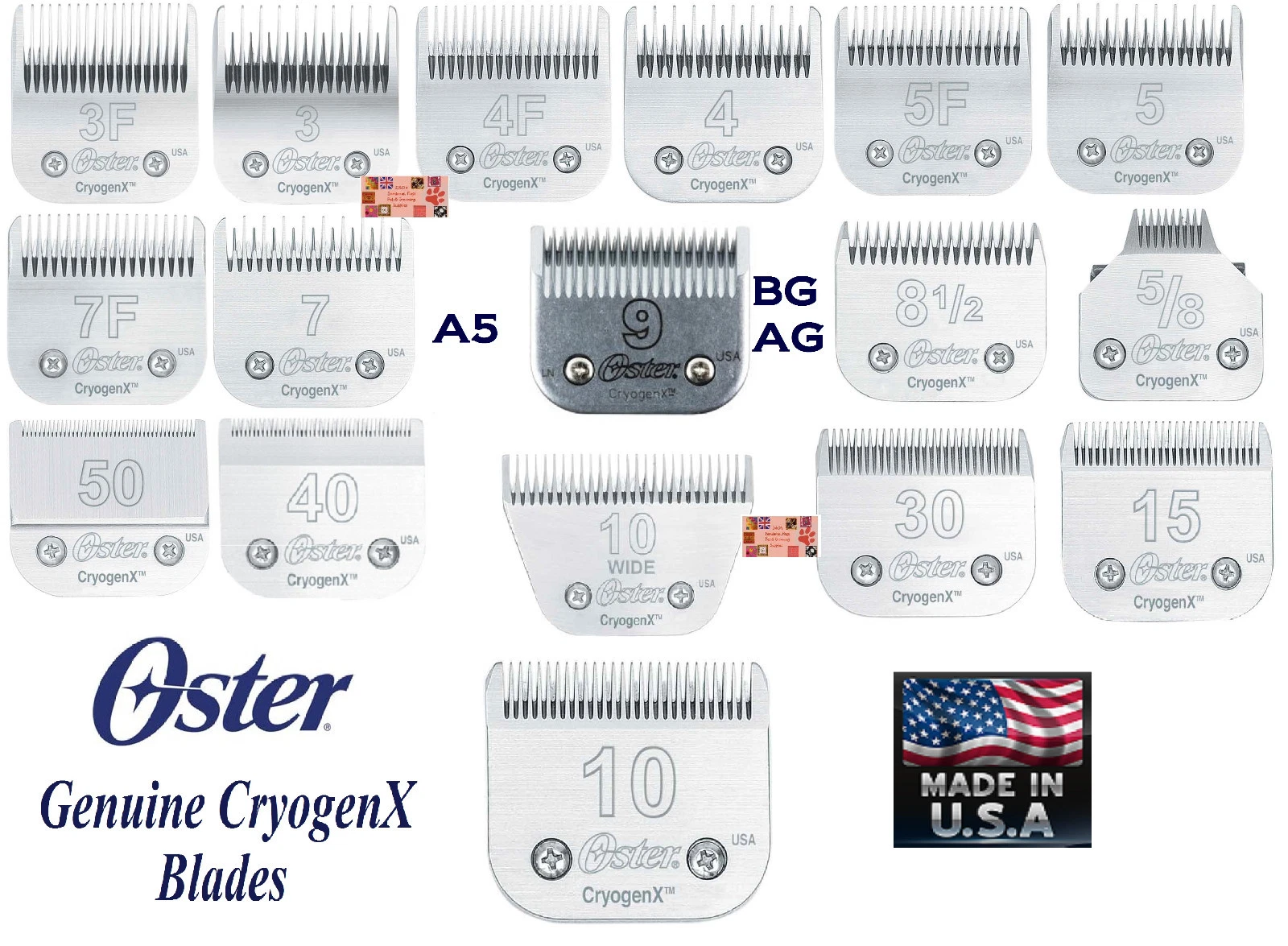 OSTER CryogenX A5 Blade*Fit A6,Andis AGC MBG.BaBylissPro PET,Many ARTERO Clipper