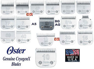 Oster Cryogen X Blade Chart