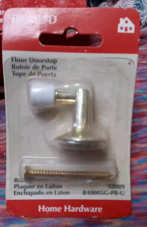 6 batentes de assoalho branco Brainerd vintage 2003 peça folheada a latão # 32089 B40005G-PB-U - Imagem 2 de 4