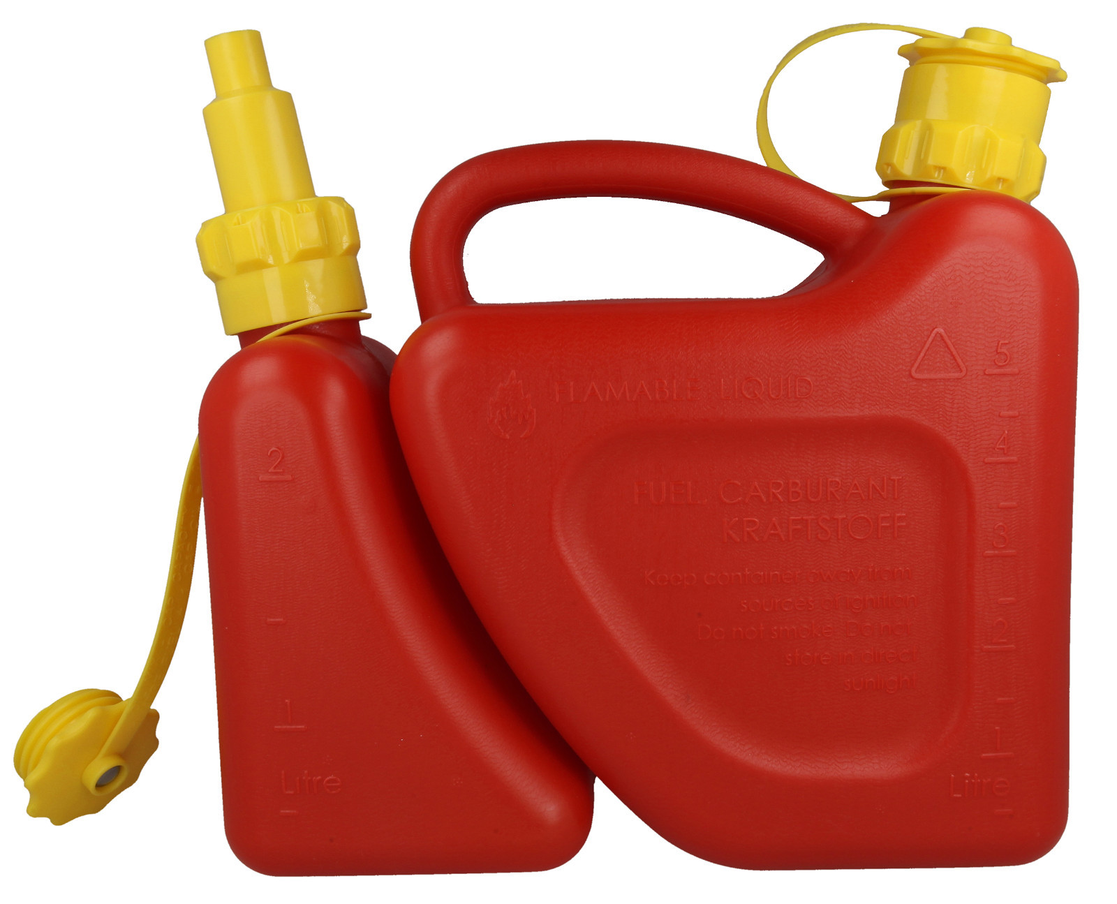 Chainsaw Combi Can With Anti Spill Spout Holds 2 Litre Chain Oil & 5 Litre Fuel