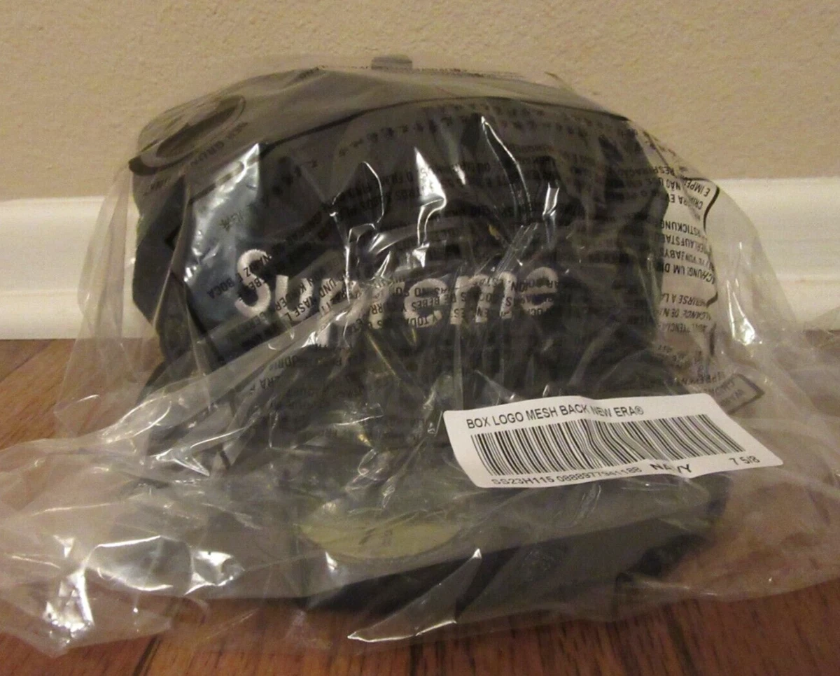 Supreme Box Logo Mesh Back New Era Hat Cap Size 7 5/8 Navy SS23 Brand New 2023