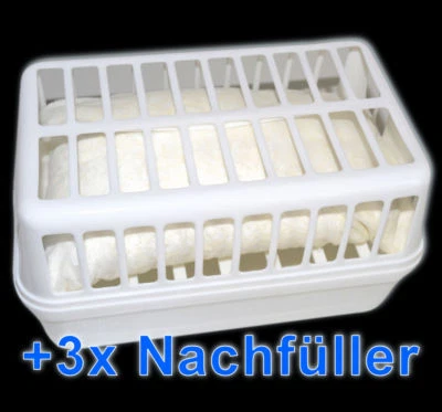 VABIONO Raumentfeuchter Set: XXL-Gerät + 3 x XXL-Nachfüllpack à 1,2 kg Luft-Entfeuchter
