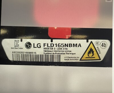 【中古】NEC LL750/RGLL800/KGLL800/LGLL850/KGLL850/LGLL850/MG LL370/SGLL370/SG6BLL370/SG6PLL378/SG01BLL378/SG01P LL378/SG01WLL378/SG02B TCA36811409 LG Kenmore Refrigerator Compressor Genuine Part R600A