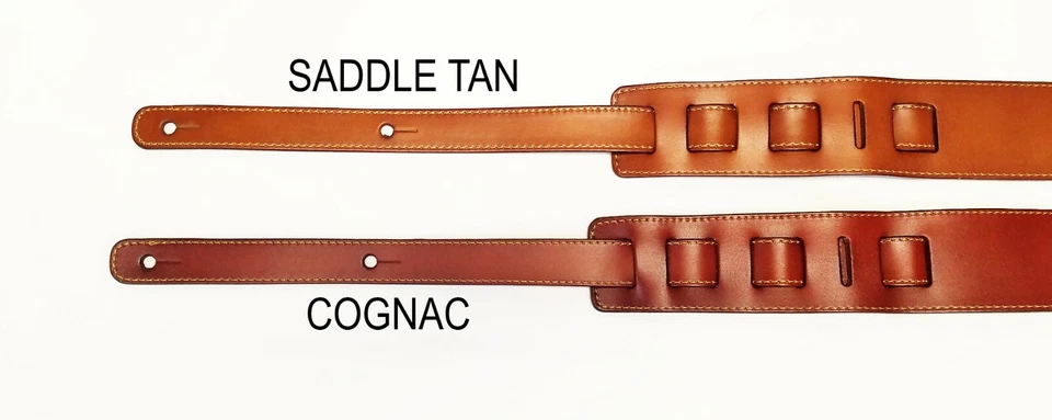 Correa de bajo de guitarra de cuero genuino de 2,5” de ancho. personalizado. mano de obra superior Foto 3 de 4