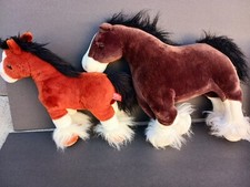 r Gund CLYDE Wild Republic Clydesdale Horse Set Include 2 Plush 12"/ 16" Stuffed