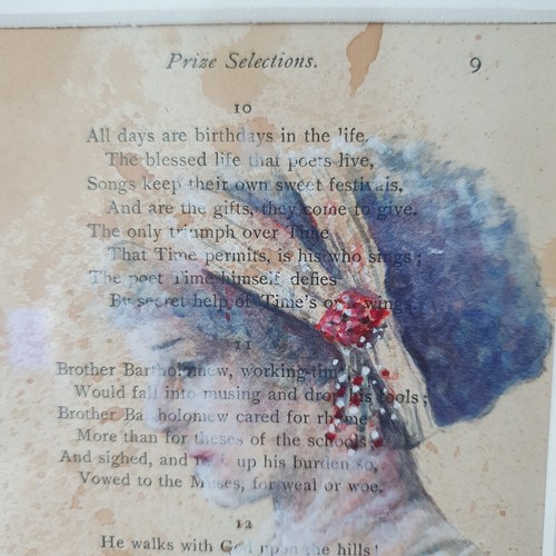 Signed Original Watercolor on Antique Paper "All Days Are Birthdays" Framed - Picture 3 of 7