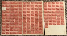 HUGE LOT OF 1899 UNITED STATES 2C DOCUMENTARY REVENUE FISCAL STAMPS ON PAGES