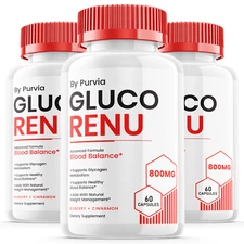(3 Pack) Gluco Renu Capsules for Overall Blood Health Support Formula Supplement