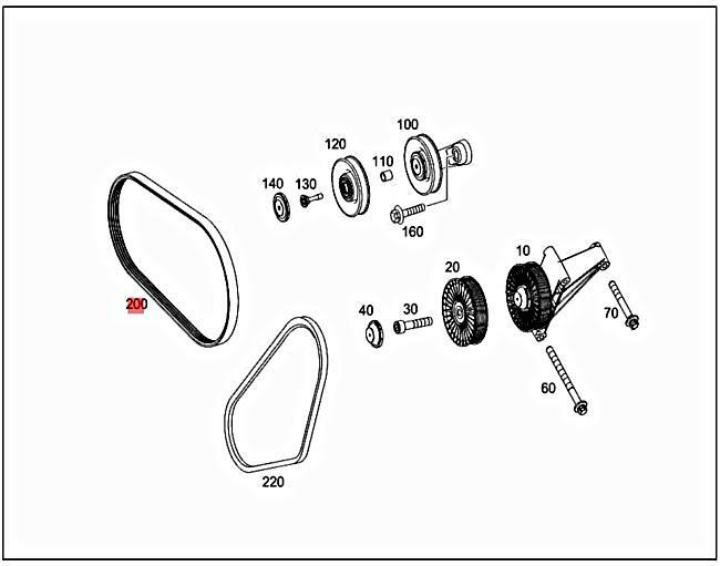 Genuine MERCEDES Sprinter Vito Mixto V-ribbed belt 21 36 X 2260 