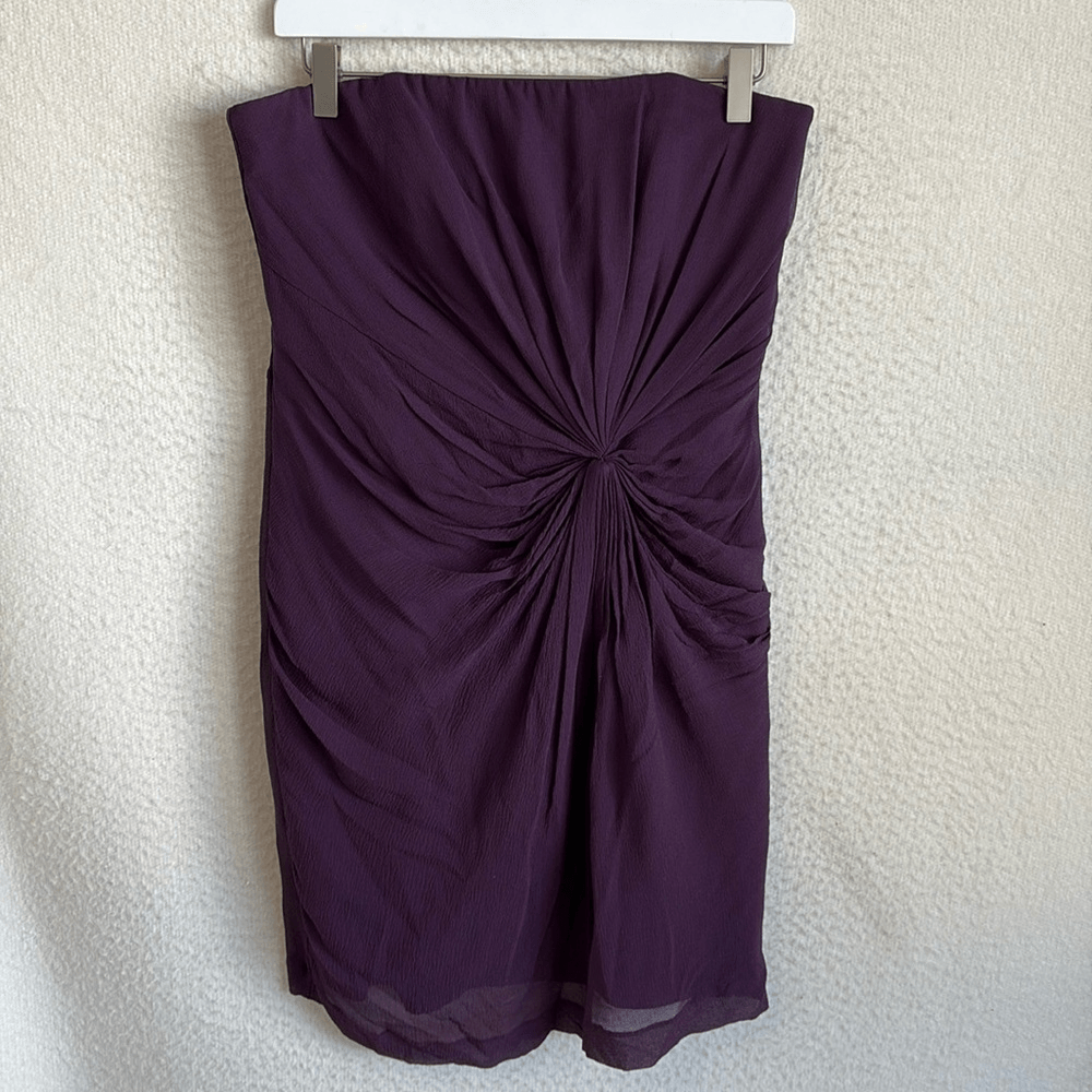 Club Monaco Strapless Dress Womens Medium Purple Crepe