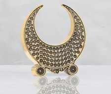 Alkursi Surat, 99 Namen Allahs Halbmond Gold, Silber 24x22x5cm Islamisches Ornament