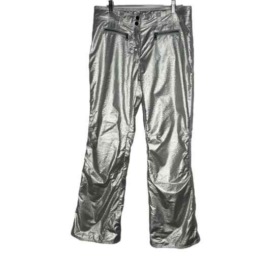 Obermeyer Lennox Insulated Ski Pants Silver Metalic Size 6 - Picture 1 of 12
