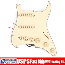 Beige Alnico V SSS Pickup Double Coil Loaded Pickguard for Strat Stratocast MIM