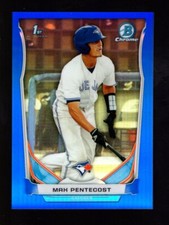 2014 BOWMAN CHROME BLUE REFRACTOR CDP8 MAX PENTECOST RC 138/399 JAYS