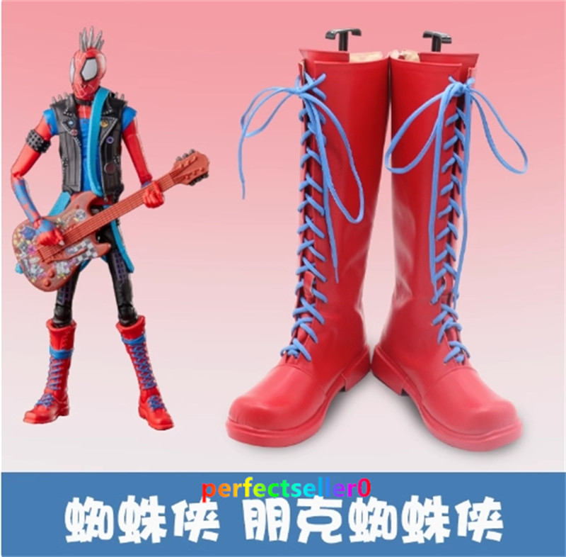 Across The Spider-Verse Spider-Punk Hobie Marrón Juegos con disfraces Bota Halloween Zapatos Hombres