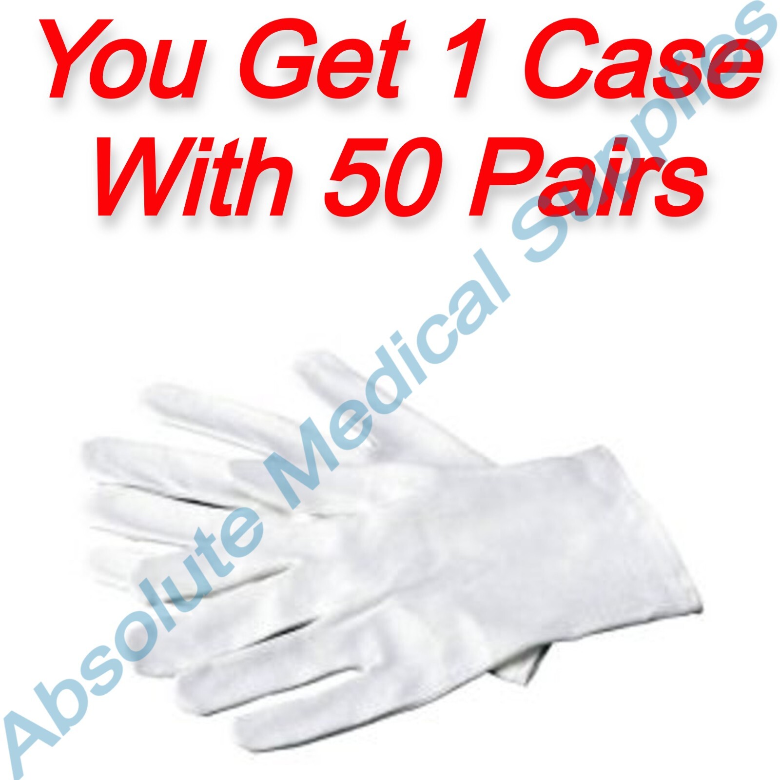 *50Pairs* DeRoyal Infection Control Cotton Gloves White XLarge