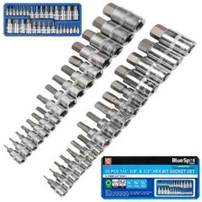 32pc Hex Bit Socket Set 1/4" 3/8" 1/2" Drive METRIC & IMPERIAL Allen Hex HX Keys
