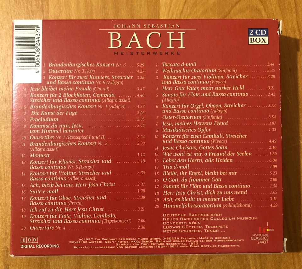 Doppel-CD-Box "Johann Sebastian Bach - Meisterwerke" 2 CD - Bild 2 von 4