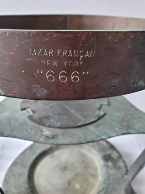 Antique Bazar Francais NYC New York 666 Copper Warming Stand