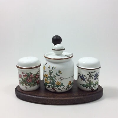 VILLEROY & BOCH BOTANICA 4tlg. Menage Senftopf Salzstreuer Pfefferstreuer Holz - Bild 1 von 3