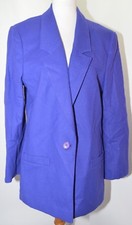 VTG Miss Pendleton Blue One Button Jacket 100 Wool Womens 14 USA Made