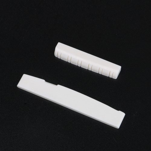 Cattle Bone Slotted Saddle and Nut For 12 String Acoustic Guitar Easy to Install - Picture 3 of 4