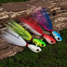 5pcs 1/4-2oz Bucktail Jigs Fluck Lures Lead Teaser Jig Head Fishing Lures Bass