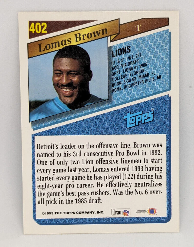 1993 Topps Football Cards #401-#499 Singles - You Pick, Complete Your Collection - Image 4 of 4