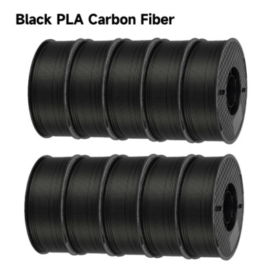 Black 10KG PLA Carbon Fiber 1.75 mm Bundles 10x 1KG Spools 3D Printer Filament