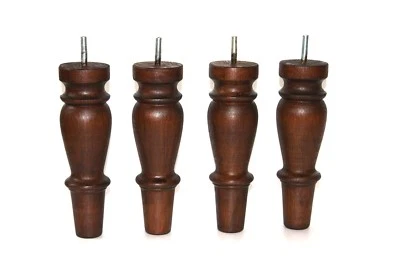 4 x wooden sofa legs , Furniture feet , Bed Armchair replacement M8 thread