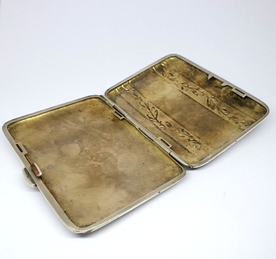 cigarette case with card holder Antique 800 Silver Card Holder / Cigarette Case