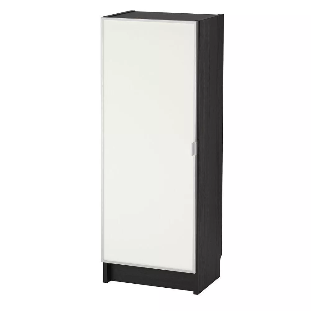 Black billy bookcase sale with glass doors