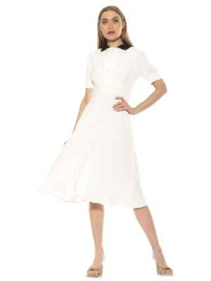 ALEXIA ADMOR EMERY FIT & FLARE DRESS IN WHITE SIZE 8 NEW NWT D3391 | eBay
