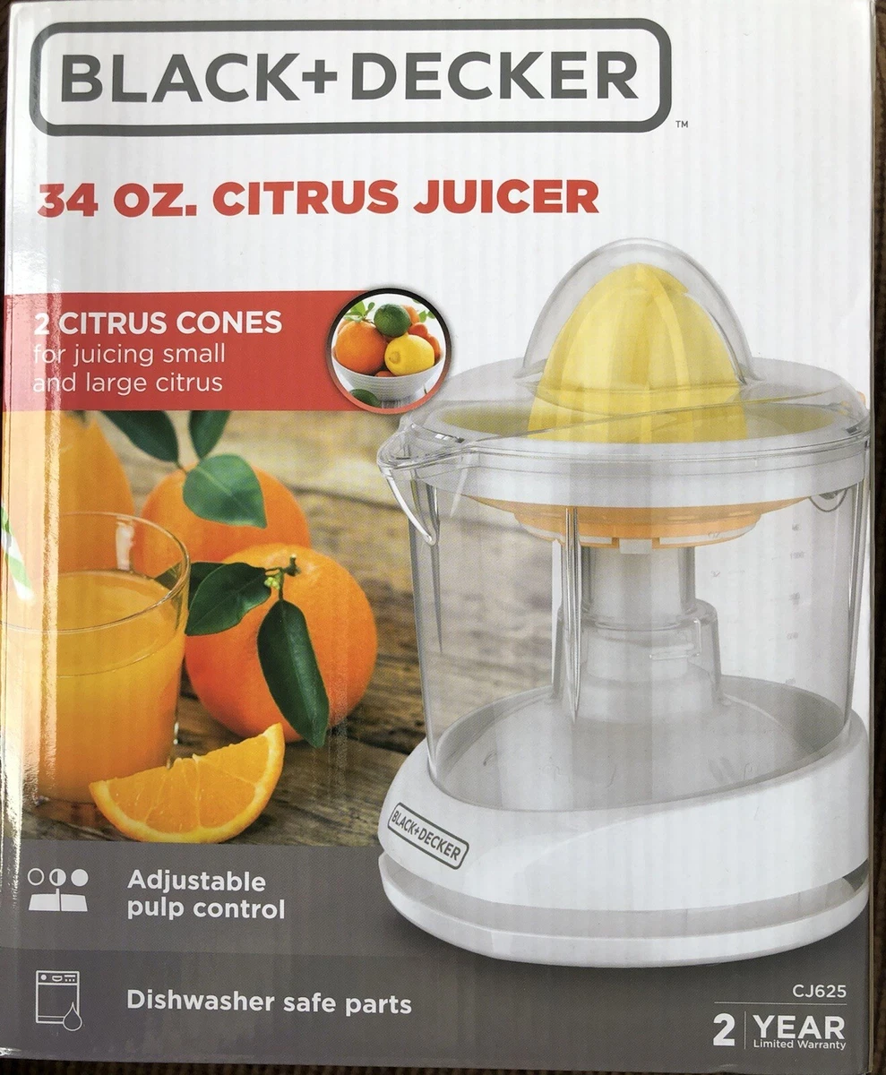 Black+decker 34oz Citrus Juicer, White, CJ625